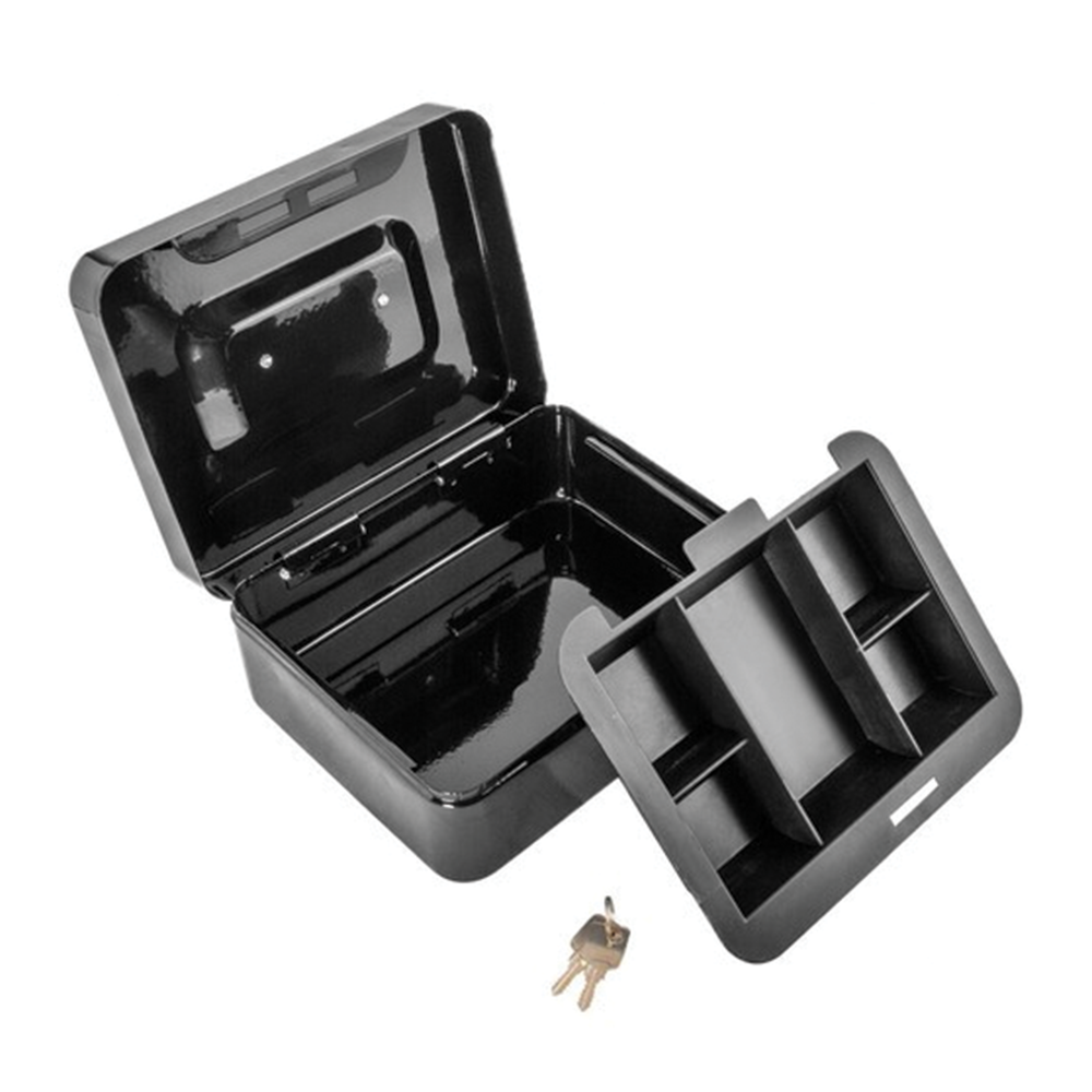 Příruční pokladna s klíčkem, 20×16×9cm černá