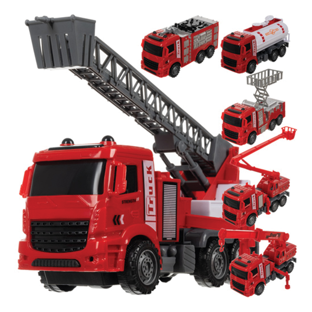 Sada hasičských aut 6v1