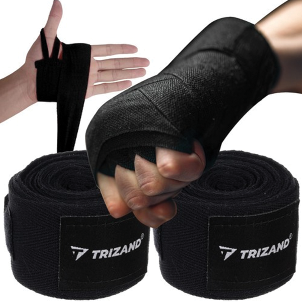 Boxerské bandáže 2 ks, 4 m, černé