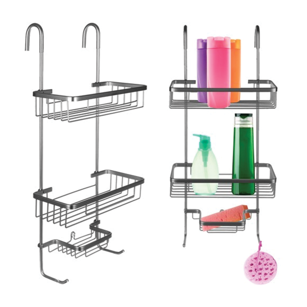Závěsná polička do sprchy stříbrná