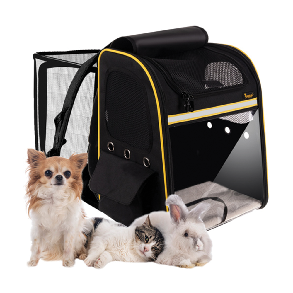 Přepravní batoh pro psy a kočky, černý