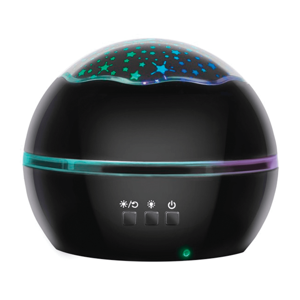 Noční lampa s projekcí hvězdné oblohy, černá