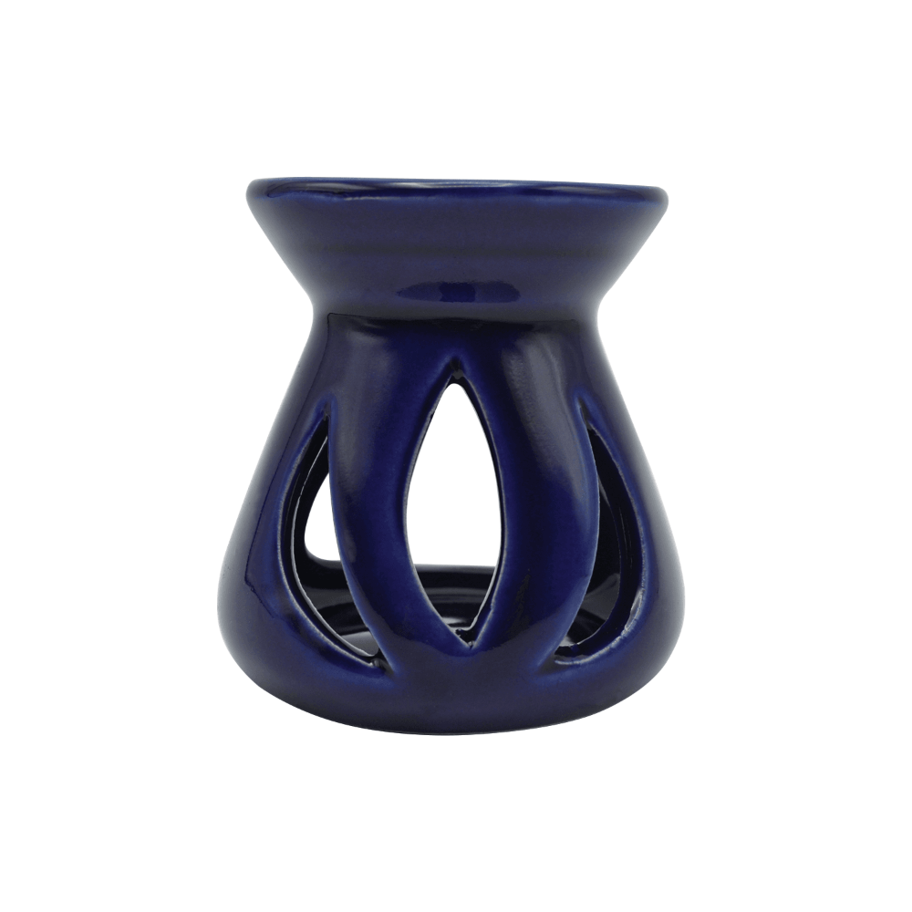 Keramická aromalampa s motivem lotosu, modrá