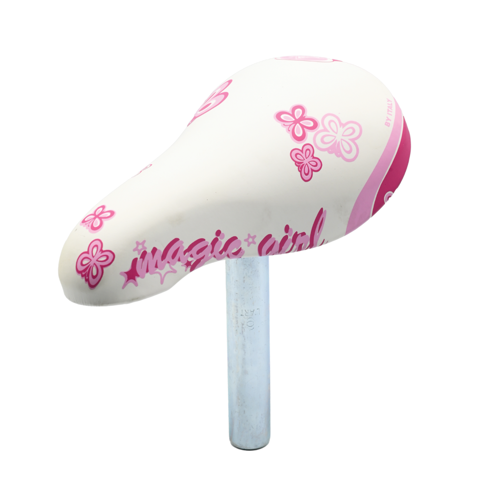 Dětské dívčí sedlo + ocelová sedlovka 22,2 mm