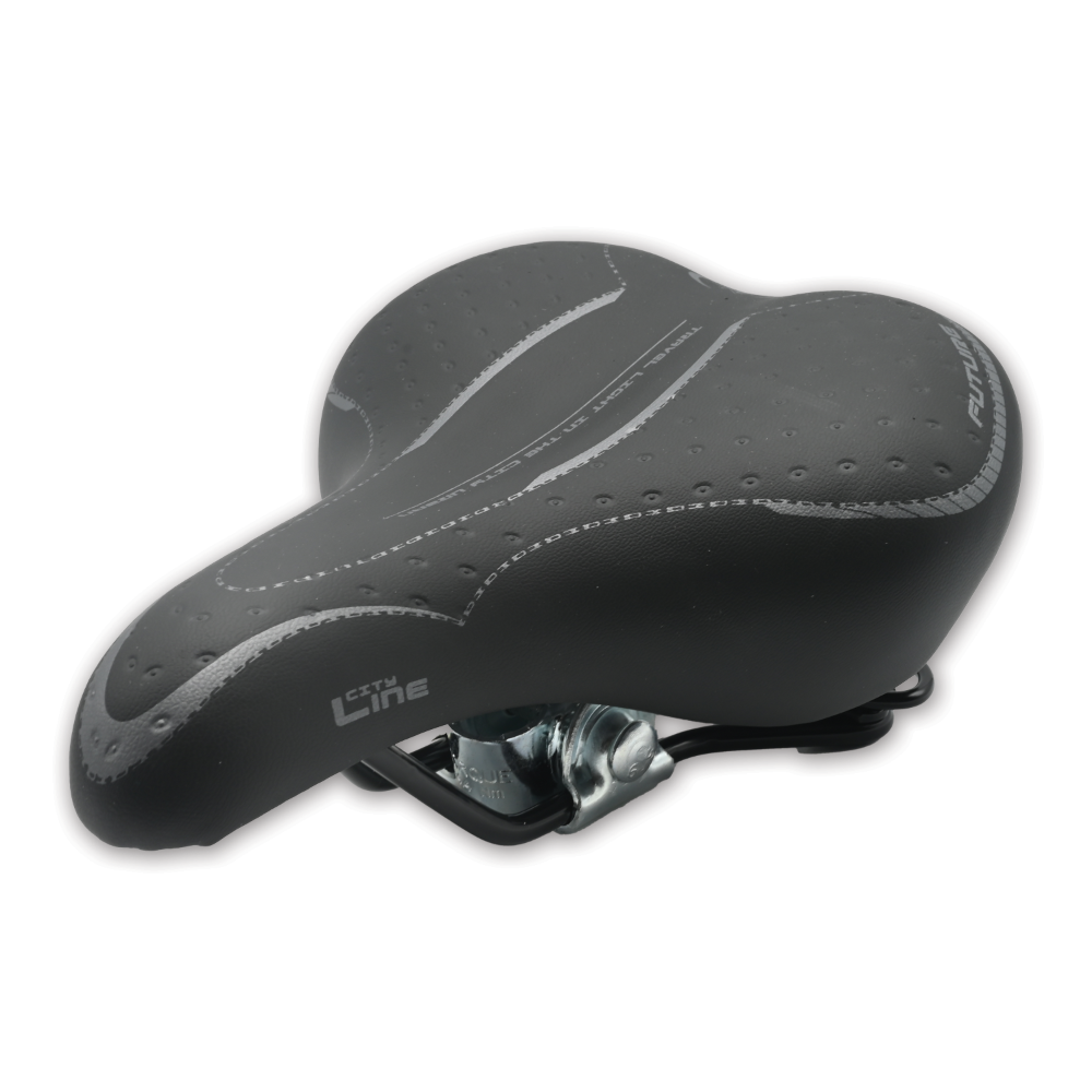 Komfortní dámské sedlo CITY LADY s pružinami - černé